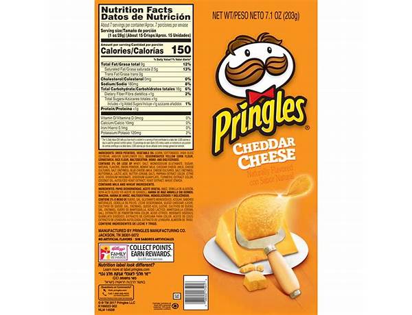 Pringles cheddar cheese food facts